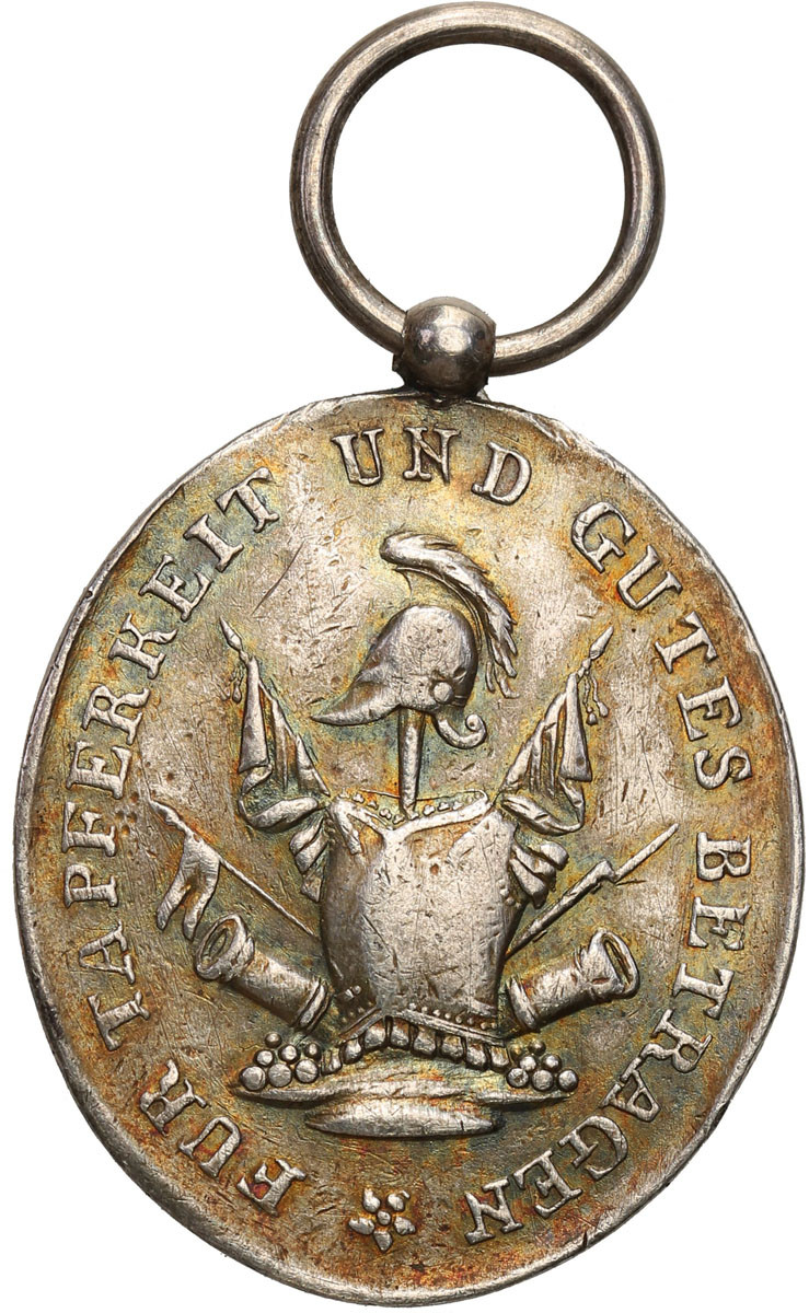 Niemcy, Hieronymus Napoleon (1807-1813). Medal za odwagę westfalską 1809 za 10 lat służby - RZADKI